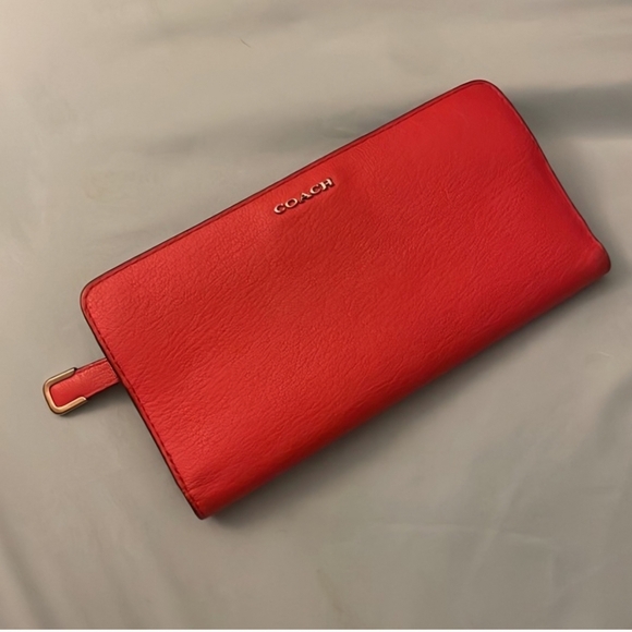 Coach Handbags - Coach Vibrant Red Leather Wallet